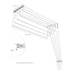 Tendedero de ropa de techo KADAX, 5 barras, 110 cm, sólido y duradero