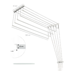 Tendedero de Ropa de Techo para Baño 5 Barras 130cm KADAX