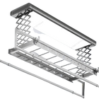 Tendedero de Ropa Eléctrico de Techo Retráctil Plegable de Aleación de Aluminio con Luz LED y Secado