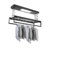 Tendedero de Ropa Eléctrico Retráctil 24W con Luz LED y Mando a Distancia - Techo, Negro/Blanco Hueso/Gris Claro