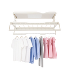Tendedero de Ropa Eléctrico Retráctil de Techo con LED, 8+2 Varillas, Carga 35kg, Control Remoto, Plegable para Lavandería y Balcón