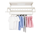 Tendedero de Ropa Eléctrico Retráctil de Techo con LED, 8+2 Varillas, Carga 35kg, Control Remoto, Plegable para Lavandería y Balcón