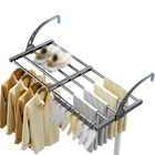 Tendedero de Ropa Extensible para Radiador Retráctil Plegable con Pinzas para Calcetines Secador de Ropa para Baño Balcón