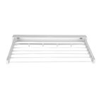 Tendedero de ropa mural con 7 varillas extensibles, ahorrador de espacio, para interior y exterior, blanco