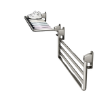 Tendedero de ropa para balcón de aluminio plegable, montaje en pared sin perforación, ahorrador de espacio