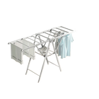 Tendedero de Ropa para Balcón y Dormitorio - Aleación de Aluminio, Varilla de Suelo para Secar Edredones, Colgador Plegable Tipo Alerón