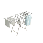 Tendedero de Ropa para Balcón y Dormitorio - Aleación de Aluminio, Varilla de Suelo para Secar Edredones, Colgador Plegable Tipo Alerón
