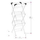 Tendedero de Ropa Plegable - Estante Vertical de 3 Niveles, Metal y PP Plástico, Blanco, Compacto 47x41x136 cm, Perfecto para Espacios Pequeños, Fácil