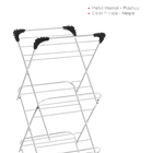 Tendedero de Ropa Plegable - Estante Vertical de 3 Niveles, Metal y PP Plástico, Blanco, Compacto 47x41x136 cm, Perfecto para Espacios Pequeños, Fácil
