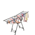 Tendedero de Ropa Plegable 160cm con Soporte para Zapatos, Altura Ajustable, Telescópico, con Ruedas