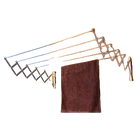 Tendedero de ropa plegable AC/100 Epoxi, extensible con 5 barras, pintado en blanco, 100x23x71 cm
