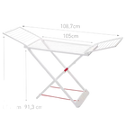 Tendedero de Ropa Plegable Blanco 20m² – Autoportante, Ahorro de Espacio, Resistente, 180x108x55 cm para Balcón y Jardín