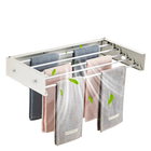 Tendedero de Ropa Plegable Blanco para Balcón, Montaje en Pared, Invisible