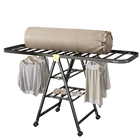Tendedero de Ropa Plegable con Ruedas, Acero Inoxidable, Resistente al Viento, para Balcón Interior y Exterior