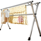 Tendedero de Ropa Plegable de 200 cm, Acero Inoxidable, para Interior y Exterior