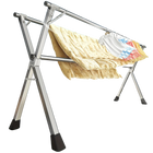 Tendedero de Ropa Plegable de 200 cm, Acero Inoxidable, para Interior y Exterior