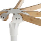 Tendedero de ropa plegable de 4 patas con 8 varillas de bambú y 40 ranuras para ganchos, color natural y blanco