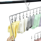 Tendedero de Ropa Plegable de Acero Inoxidable con 20/30 Pinzas Ahorra Espacio