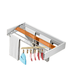 Tendedero de Ropa Plegable de Acero Inoxidable para Pared - Colgador Retráctil para Interior, Balcón y Viaje
