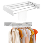 Tendedero de Ropa Plegable de Acero Inoxidable, Montaje en Pared, para Balcón, Viaje e Interior - Barra para Toallas Colapsable