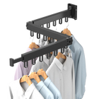 Tendedero de Ropa Plegable de Aleación de Aluminio, Retráctil y Montaje en Pared para Balcón, Dormitorio, Cocina, Sala de Estar