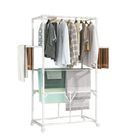 Tendedero de Ropa Plegable de Aluminio con Ruedas con Freno