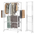Tendedero de Ropa Plegable de Aluminio con Ruedas con Freno