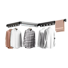 Tendedero de ropa plegable de aluminio extensible con ventosa - Negro