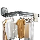 Tendedero de ropa plegable de aluminio extensible con ventosa - Negro