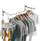 Tendedero de Ropa Plegable de Aluminio Negro para Balcón - Ahorro de Espacio
