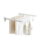 Tendedero de Ropa Plegable de Interior y Exterior, Percha Oculta Extensible de Pared para Balcón