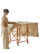Tendedero de Ropa Plegable de Madera - Portátil y Móvil para Balcón y Habitación