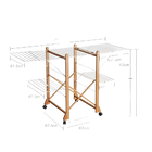 Tendedero de Ropa Plegable de Madera - Portátil y Móvil para Balcón y Habitación