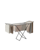 Tendedero de Ropa Plegable de Metal, 50 x 182 x 102.5 cm, 18 m de Espacio de Secado, Plegable, Uso Interior/Exterior, Negro