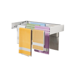 Tendedero de Ropa Plegable de Pared con 5 Varillas de Aluminio, 80cm/1m, 60lb