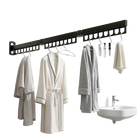 Tendedero de Ropa Plegable de Pared, Cuerda Telescópica Invisible para Balcón, Secado Multifuncional