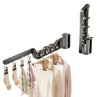 Tendedero de ropa plegable de pared, giratorio sin taladro con pinzas para calcetines y ropa