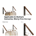 Tendedero de Ropa Plegable Invisible Estirable para Balcón y Ventana, Montaje en Pared sin Taladro
