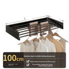 Tendedero de Ropa Plegable Invisible para Pared, Extensible para Interior, Balcón, Baño