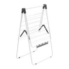 Tendedero de Ropa Plegable Metálico con Pinzas para Calcetines, Ajustable en Altura, para Interior y Exterior