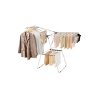 Tendedero de Ropa Plegable Metálico con Pinzas para Calcetines, Ajustable en Altura, para Interior y Exterior