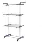 Tendedero de Ropa Plegable Mikomika, Acero Inoxidable, 4 Niveles, 6 Bandejas Retráctiles, Capacidad 35 kg, 4 Ruedas 360° para Fácil Movilidad y Ahorro