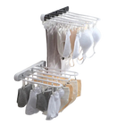Tendedero de Ropa Plegable Multifunción sin Taladros con Pinzas