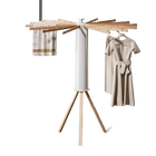 Tendedero de Ropa Plegable Multifuncional Giratorio de Suelo - Estante Tipo Trípode para Balcón y Dormitorio