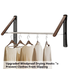 Tendedero de Ropa Plegable para Ventana y Balcón, Extensible e Invisible, Colgador de Pared Sin Taladro