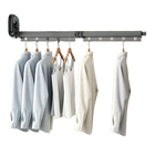 Tendedero de Ropa Plegable Telescópico con Ventosa, Colgador Invisible para Balcón