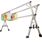 Tendedero de Ropa Plegable Telescópico para Interior y Exterior, Vertical Móvil para Edredones y Colgadores, Forma X