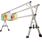 Tendedero de Ropa Plegable Telescópico para Interior y Exterior, Vertical Móvil para Edredones y Colgadores, Forma X