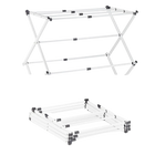 Tendedero de Ropa Plegable y Extensible, 6 Niveles con 11 Barras, Resistente y Duradero, Blanco/Negro