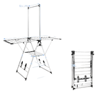 Tendedero de Ropa Plegable, Extensible, Ajustable con Alas y Estante para Zapatos